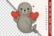Faux Crochet Seal PNG Cute Valentine, a Seasonal Illustration by Craftsbeefy (Thumbnail 2 of 6)