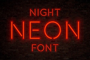 Night Neon SVG Font - Red