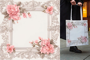 SET Mockup Border Frame Flower Rose