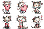 Whimsical Valentine Cat Clipart, a Graphic by CraftArtStudio (Thumbnail 5 of 6)