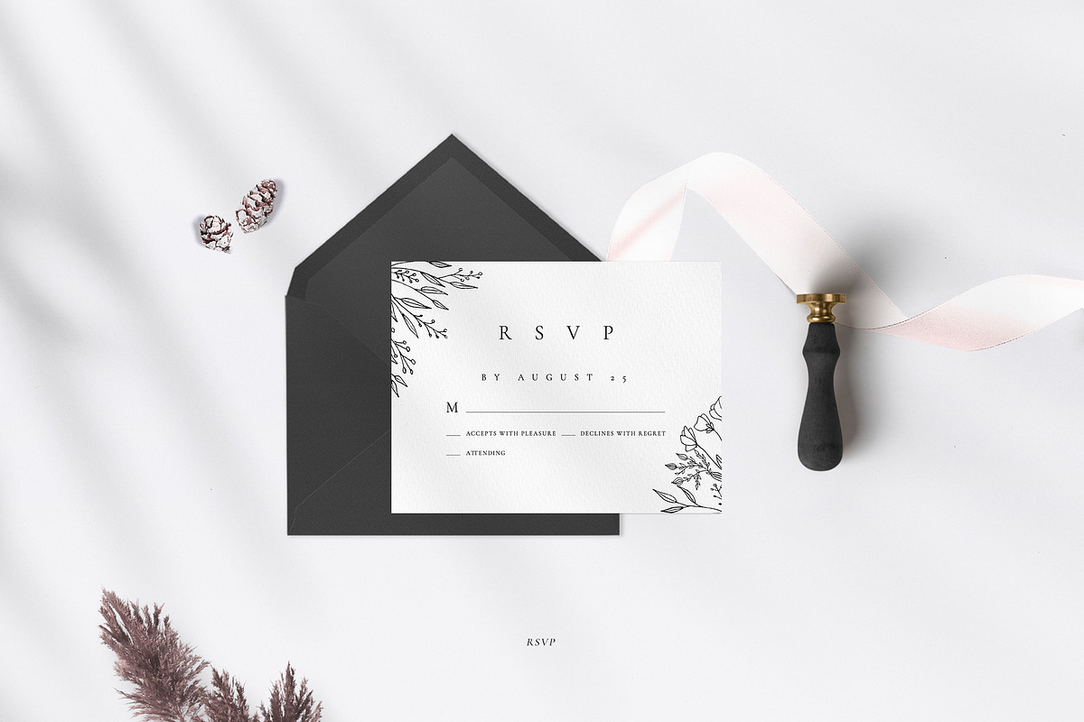 Minimal Sketch Floral Wedding Suite, an Invitation Template by Azka Creative (Photo 6 of 8)