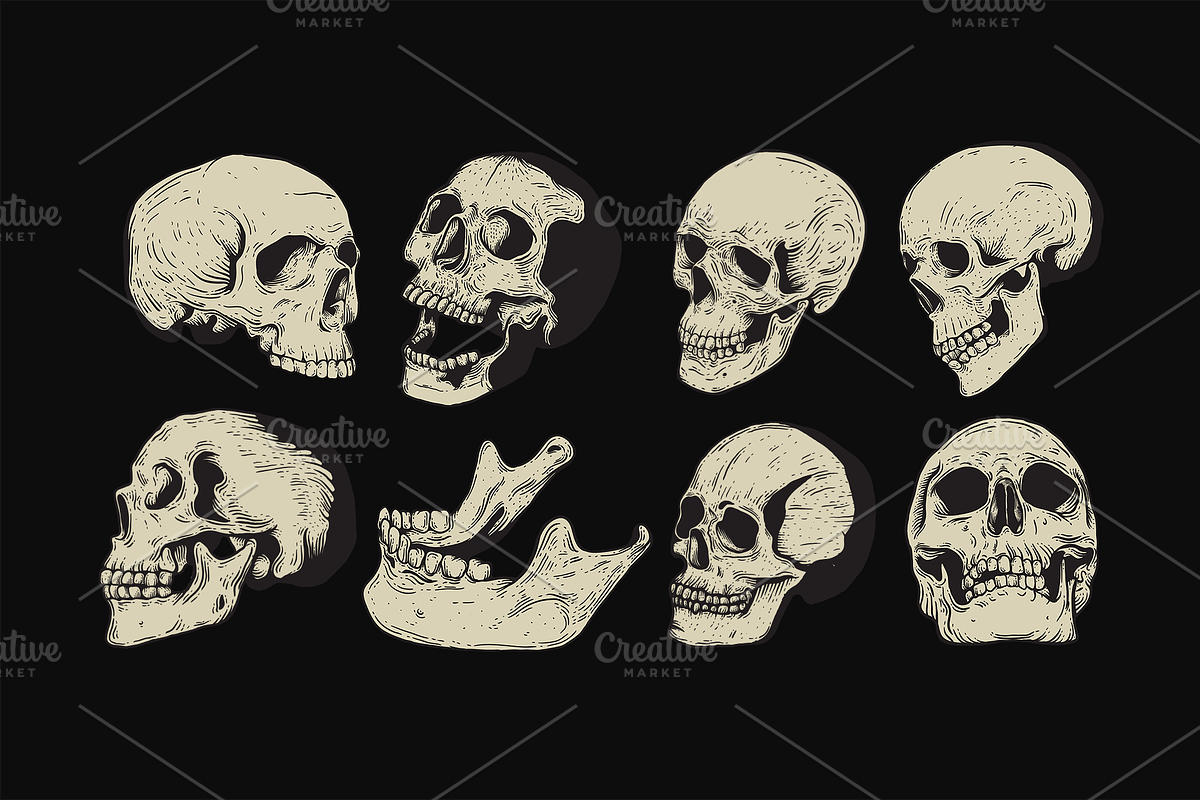 Vector Skulls | Illustration set, a Texture Illustration by GRPXSTORE (Photo 2 of 3)