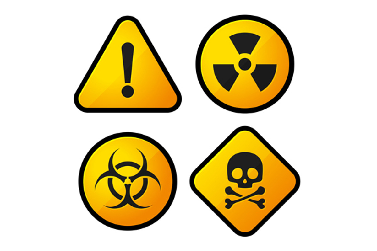 Danger Yellow Sign Icons Set, an Icon by in8finity