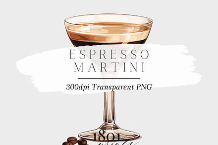 Espresso Martini Illustration, a Food Illustration by 1801Prints