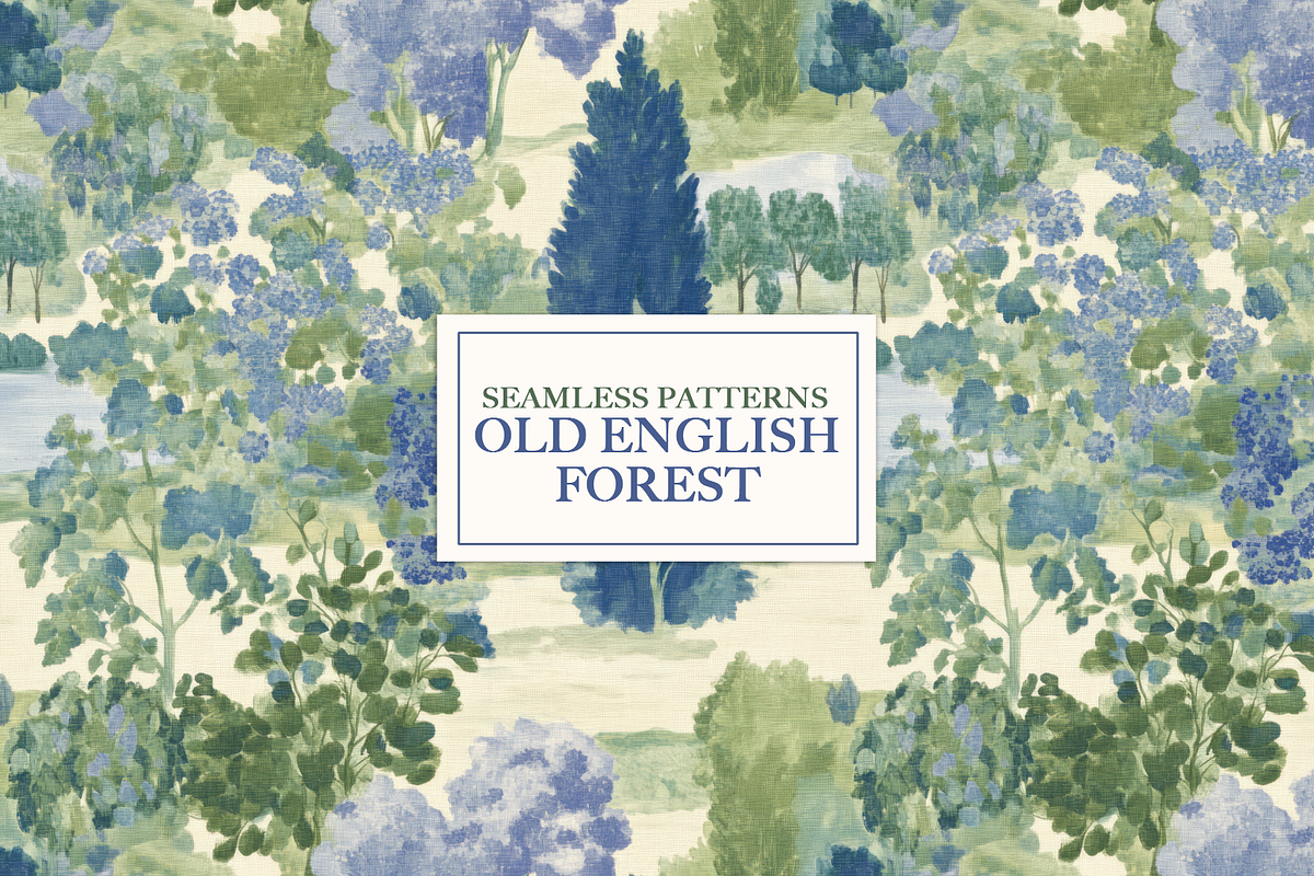 Old English Forest Seamless Patterns, a Pattern Graphic by Digital Museum