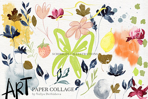 Art Paper Collage Element Scraps