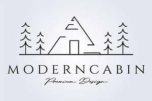 Minimalist Modern Cabin Logo Vector