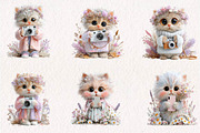 whimsical-boho-selfie-kitten-clipart, a Seasonal Illustration by CreationArt (Thumbnail 3 of 7)