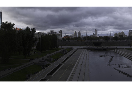 Grey city.Stock footage.Drone view, an Architecture Photo by Media Whale Stock