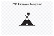 Camping Tent Teepee Tent Icons Set, a Solid Icon by Designfour (Thumbnail 5 of 7)