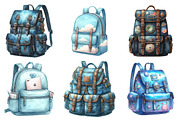 Watercolor Blue Backpack Clipart, an Illustration by SinaCreation (Thumbnail 3 of 5)