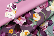 Purple floral pattern, orchids, a Pattern Graphic by Lisima (Thumbnail 3 of 15)