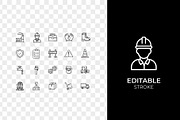 Labor Day Worker Safety Icon Set, an Outline Icon by Unique Design Team (Thumbnail 3 of 3)