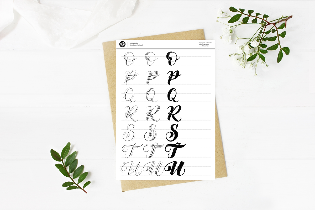 Faux Calligraphy workbook, a Templates & Theme by tatiananemna (Photo 3 of 3)