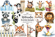 Funny Animals Peeking Clipart, an Illustration by OK Design (Thumbnail 1 of 5)