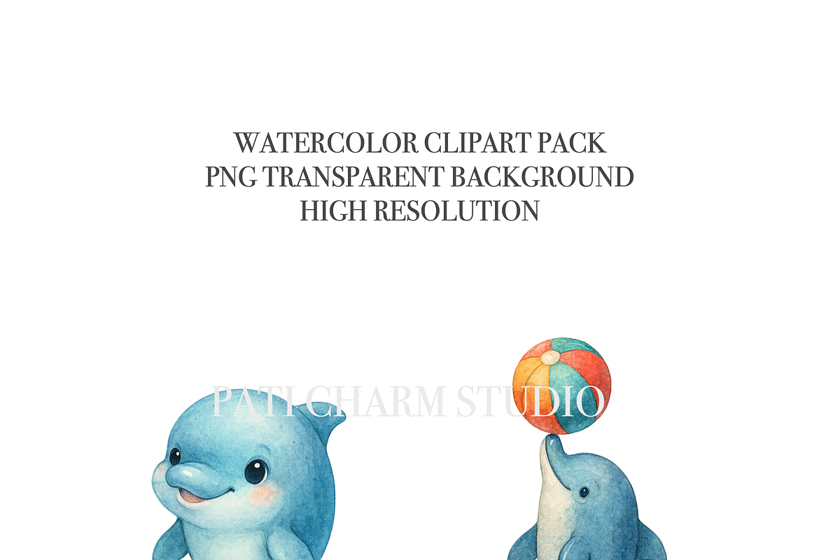 27 Dolphin Clipart, an Animal Illustration by Pati Charm Studio (Photo 4 of 8)
