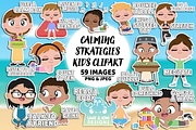Calming Strategies Kids Clipart, an Education Illustration by Lime & Kiwi Designs (Thumbnail 1 of 2)