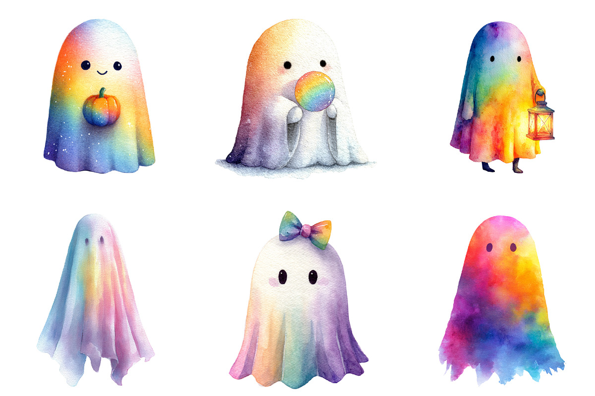 Rainbow Halloween Ghost, an Illustration by Design Market (Photo 2 of 3)