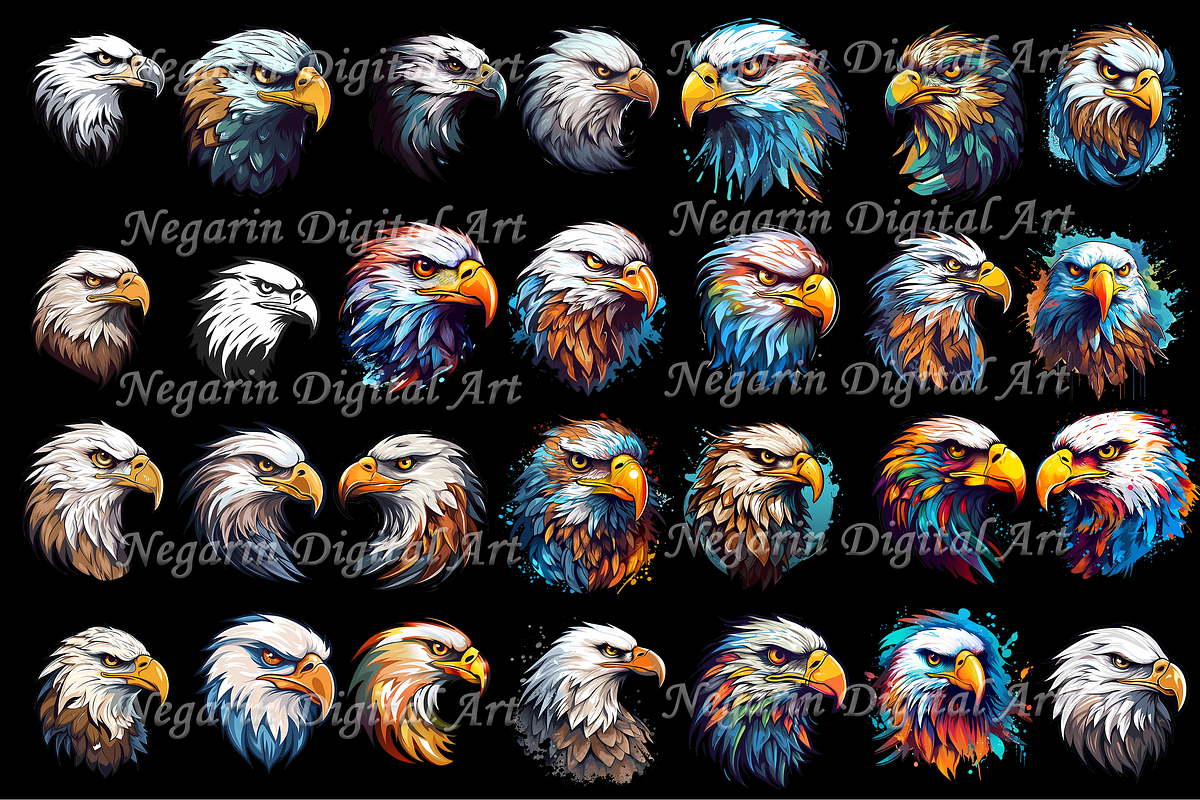 Watercolor Eagle Logo art style, an Object Graphic by Negarin Digital Art (Photo 4 of 11)
