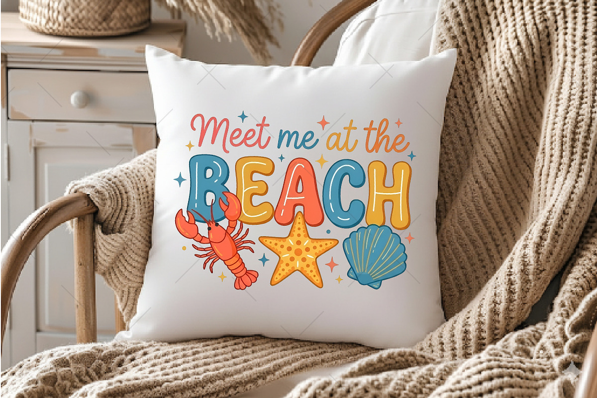 Meet Me At The Beach Cute Summer PNG, an Illustration by OK Design (Photo 4 of 5)