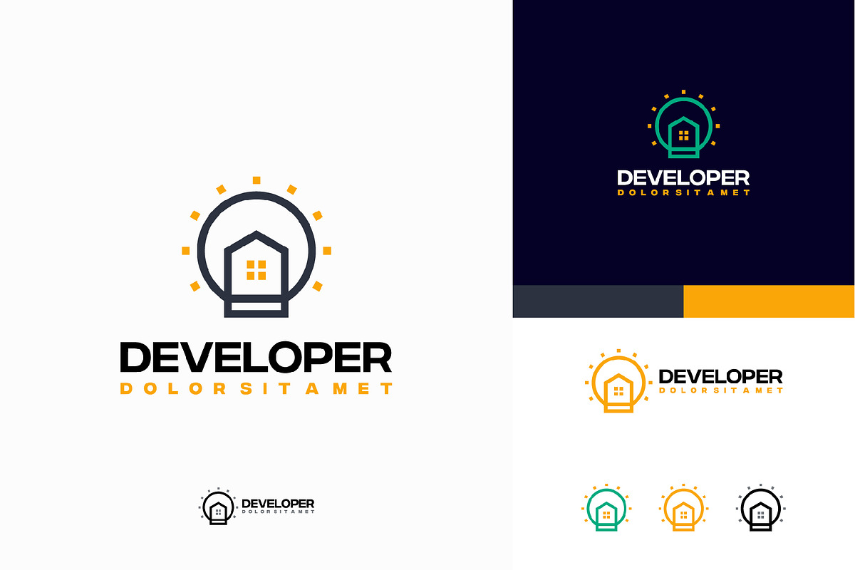 Set of House electricity logo desig, a Branding & Logo Template by Lucky Creative (Photo 2 of 5)