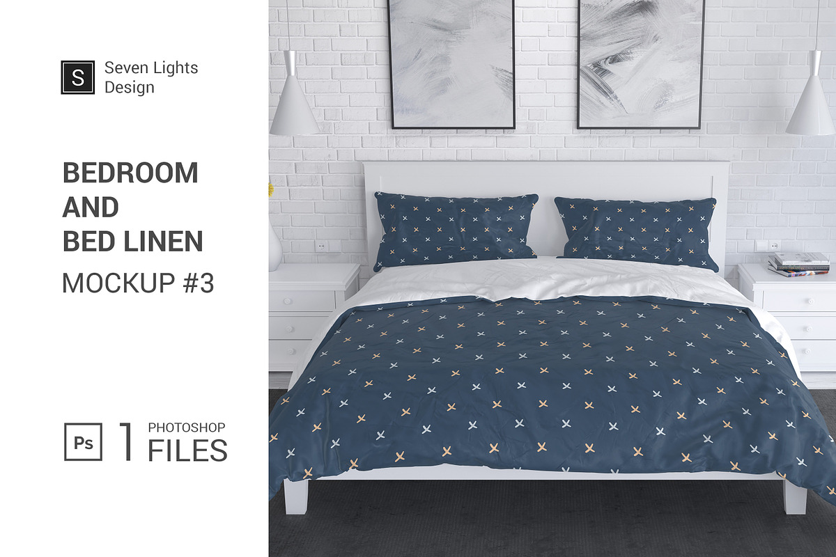 Bedroom and Bed Linen Mockup #3, an Apparel Mockup by Seven Lights (Photo 1 of 6)