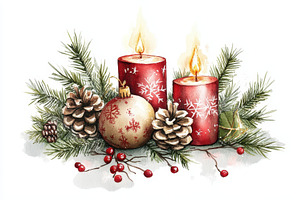 Festive Christmas decorations, a Photo by Pavel_design