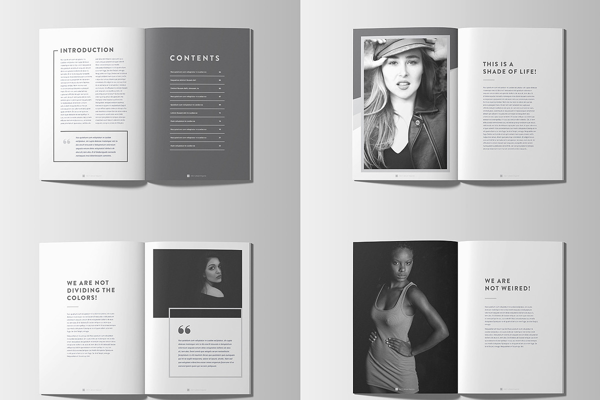 Gray Scale Fashion Magazine, a Magazine Template by Layout Design (Photo 3 of 10)