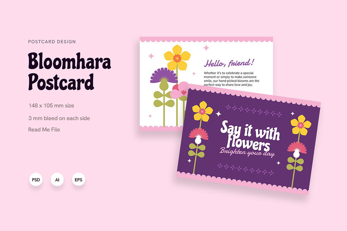Bloomhara - Postcard, a Card Template by Fannan Studio (Photo 2 of 3)