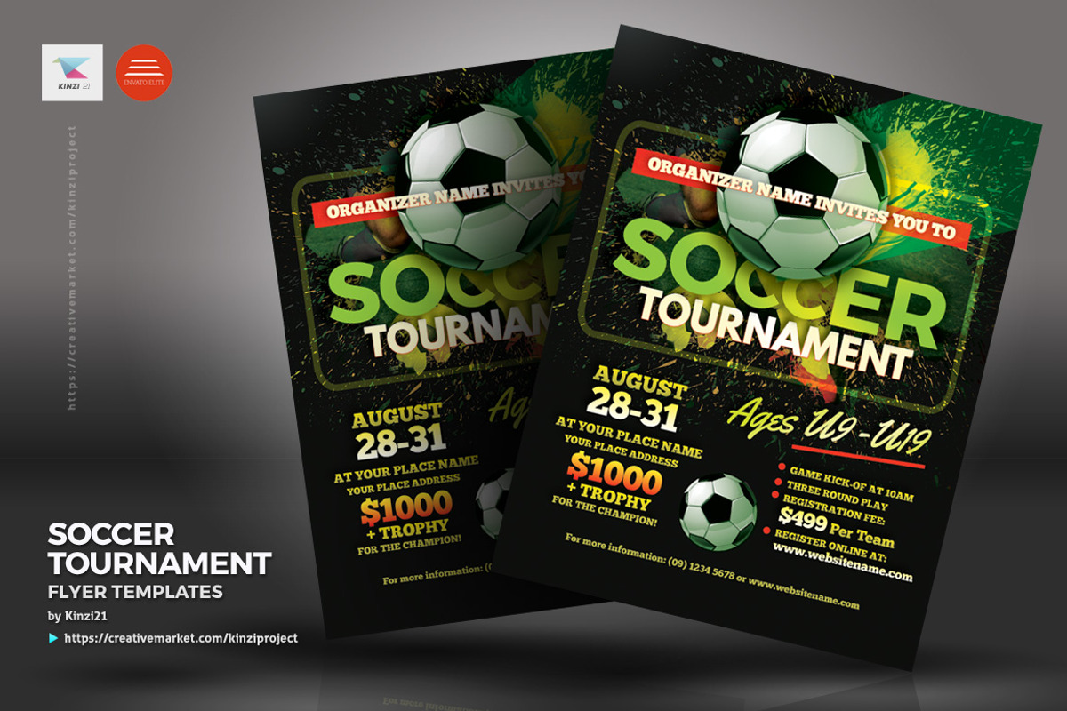 Soccer Tournament Flyer Templates, a Flyer Template by kinzi21 (Photo 2 of 4)