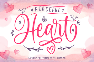 Peaceful Heart - Lovely Font Duo