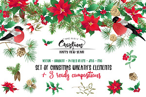 Christmas Wreath Elements Set