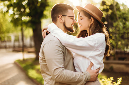 Lovely happy couple smiling
