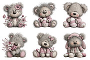 Whimsical easter teddy bear clipart, an Illustration by SinaCreation (Thumbnail 5 of 11)
