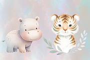 Watercolor Safari Animals Clipart, an Object Graphic by Agnesagraphic (ID 95) (Thumbnail 7 of 12)
