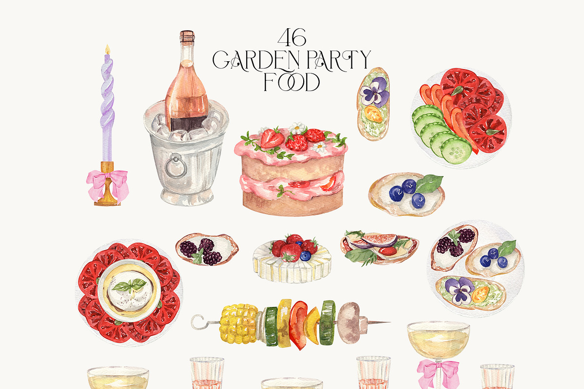 Garden Party Watercolor Florals, a Decorative Illustration by Catch the Dream Art (Photo 7 of 13)