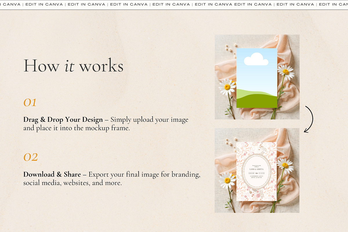 45 Invitation Card Mockups for Canva, a Product Mockup by Matisse Studio (Photo 9 of 10)