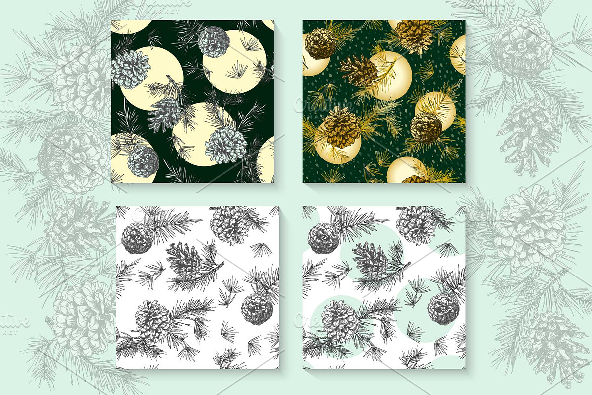 Hand drawn sketch fir with pinecone, a Decorative Illustration by Zimages (Photo 3 of 7)
