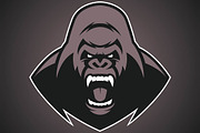 Angry gorilla logo, an Animal Illustration by Mark2000