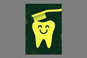 Dentistry grunge vector poster set., a Healthcare Illustration by PoPaShop (Thumbnail 6 of 8)