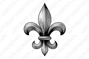 Fleur De Lis Lys Flower Heraldic, an Object Illustration by Christos Georghiou