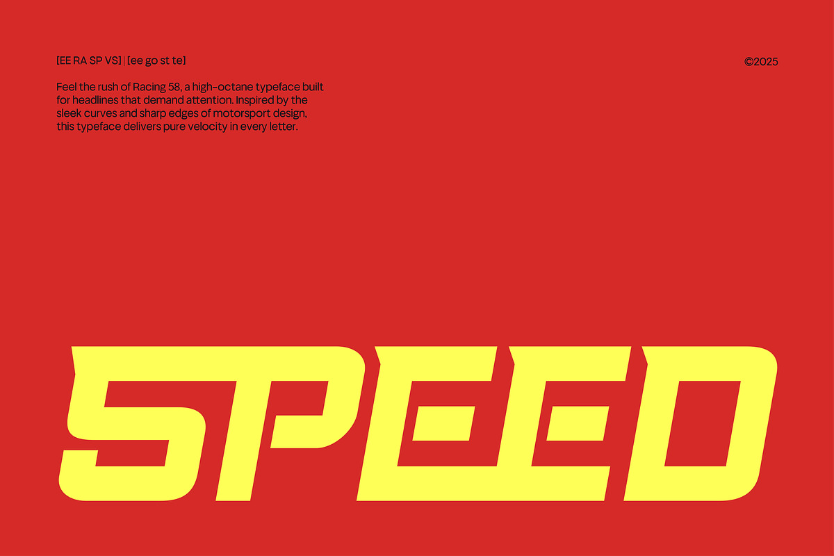 Racing 58 - Sport Racing Logo Font, a Sans Serif Font by Casloop Studio (Photo 2 of 9)