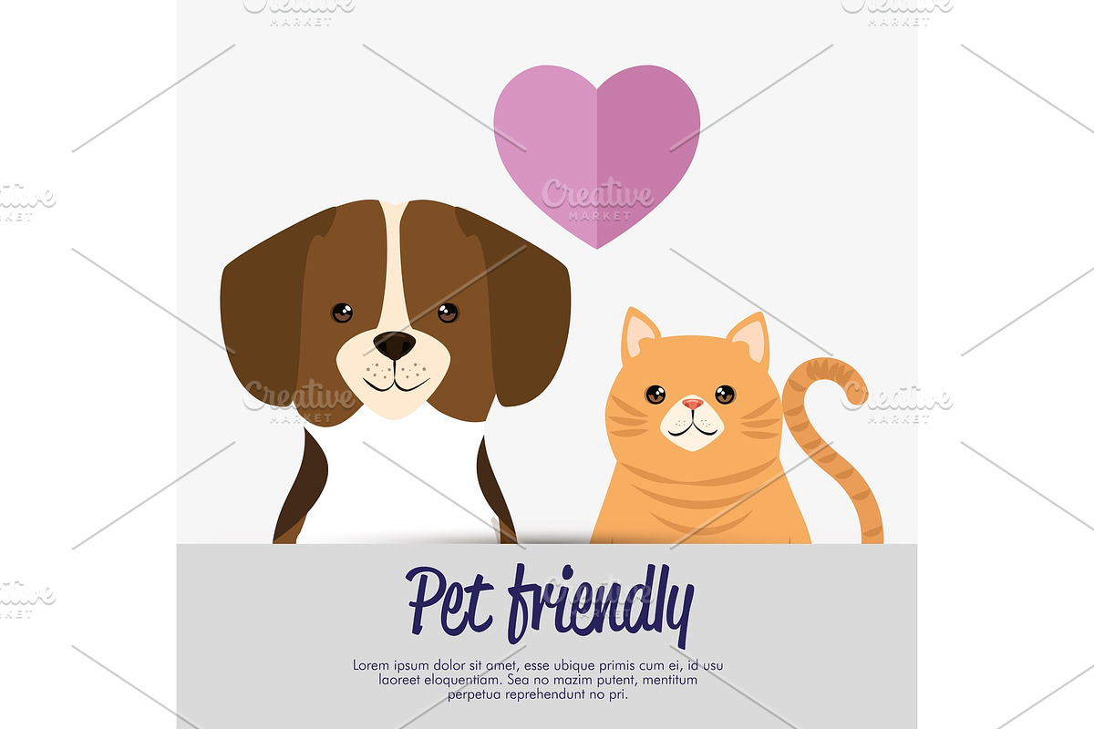 dogs and cats pets friendly, an Animal Illustration by studiogstock
