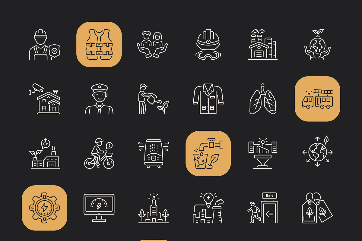 Safety and Sustainability Icon Set, an Outline Icon by Prosymbols (Photo 7 of 8)