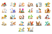 A-Z 3D Alphabet with Cute Character, a Graphic by Creative_View (Thumbnail 2 of 28)