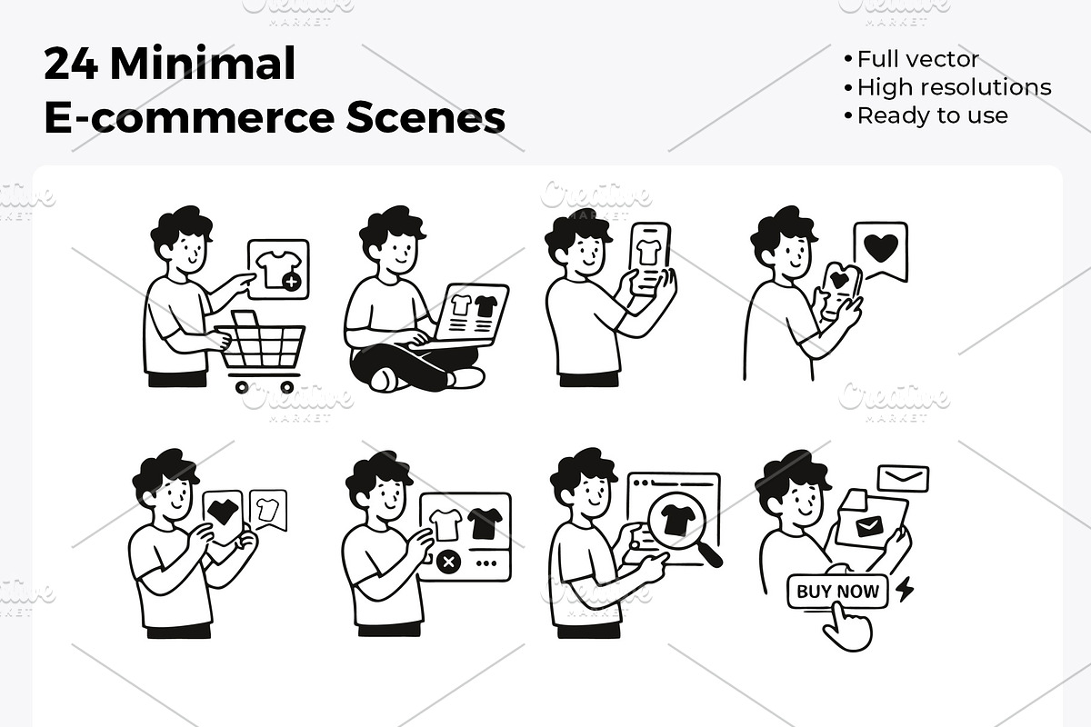 Notion Style E-commerce Illustration, a Work Illustration by Imran Haroon (Photo 3 of 4)