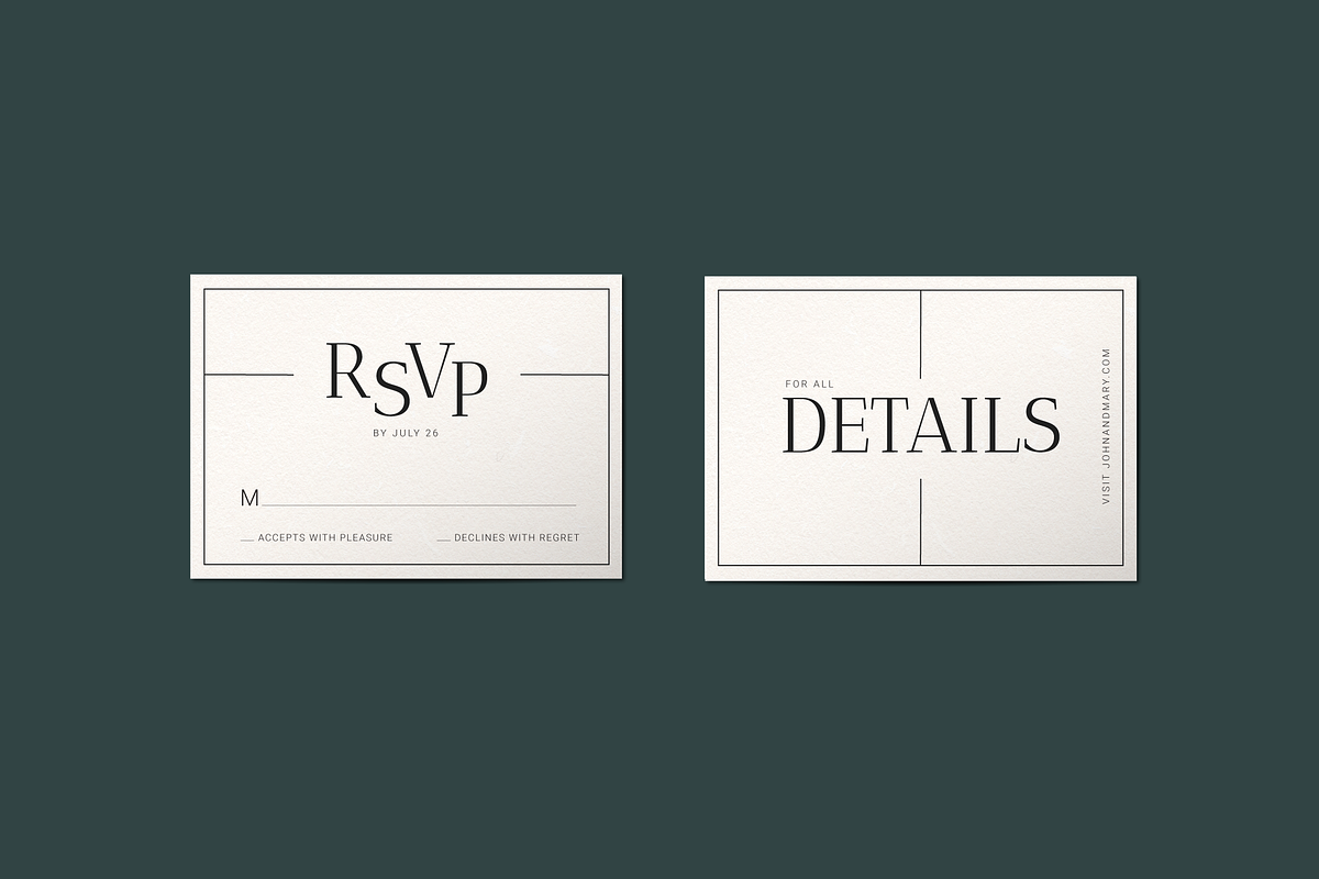 Elegant Wedding Invitation Set, an Invitation Template by Wild Ones (Photo 4 of 5)