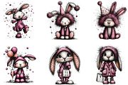 Whimsical New Year Bunny Clipart, an Illustration by CraftArtStudio (Thumbnail 5 of 6)