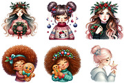 Hair Girl Christmas Sublimation Clip, an Illustration by DreamArtGraphic (Thumbnail 4 of 5)