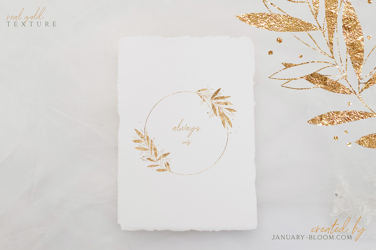 watercolour luxury foliage gold leaf, a Texture Illustration by January Bloom (Photo 14 of 14)